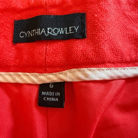 Cynthia Rowley Orange Scalloped Hem Shorts - Picture 3 of 5